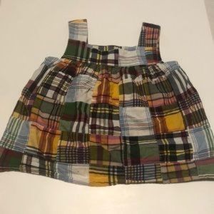 Crewcuts Little Girls Madras Plaid Top Size 6-7